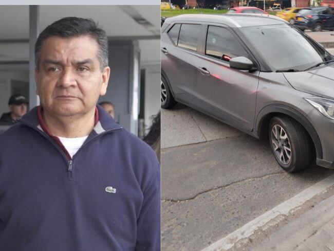 Elmer Fernández y el vehículo en el que se movilizaba cuando fue víctima del atentado sicarial - Archivo