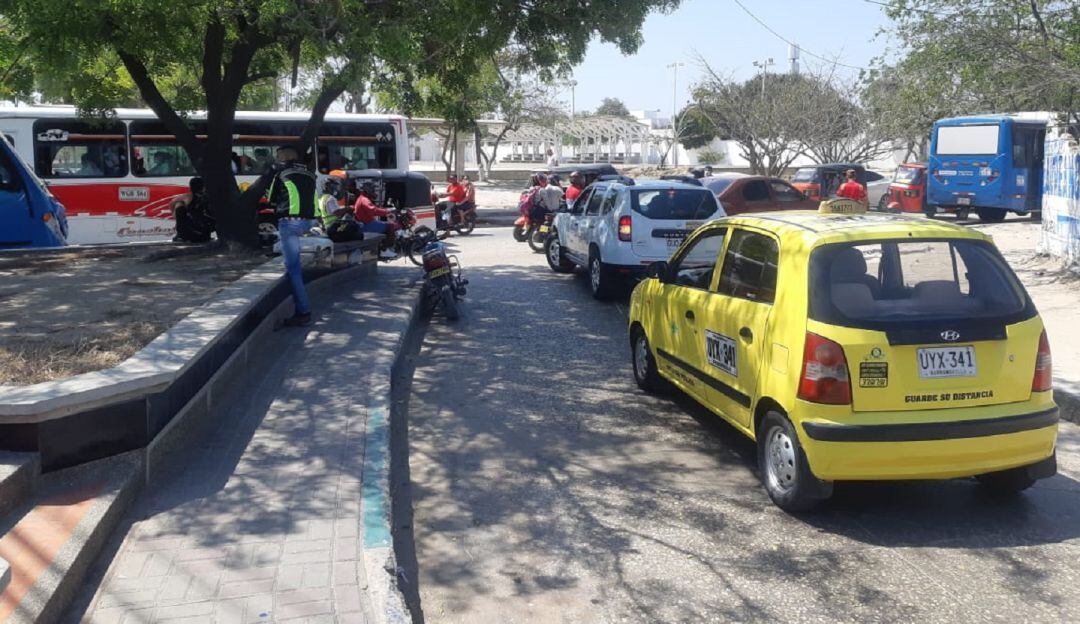 Uno de los trancones en Soledad