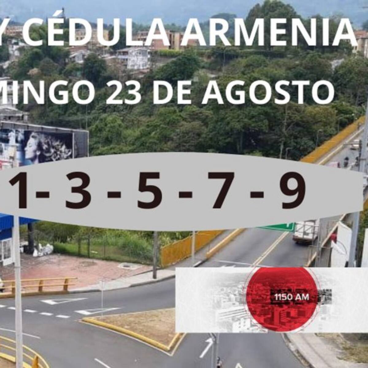 Armenia: Pico y cédula hoy domingo 23 agosto, fin de semana sigue rotación