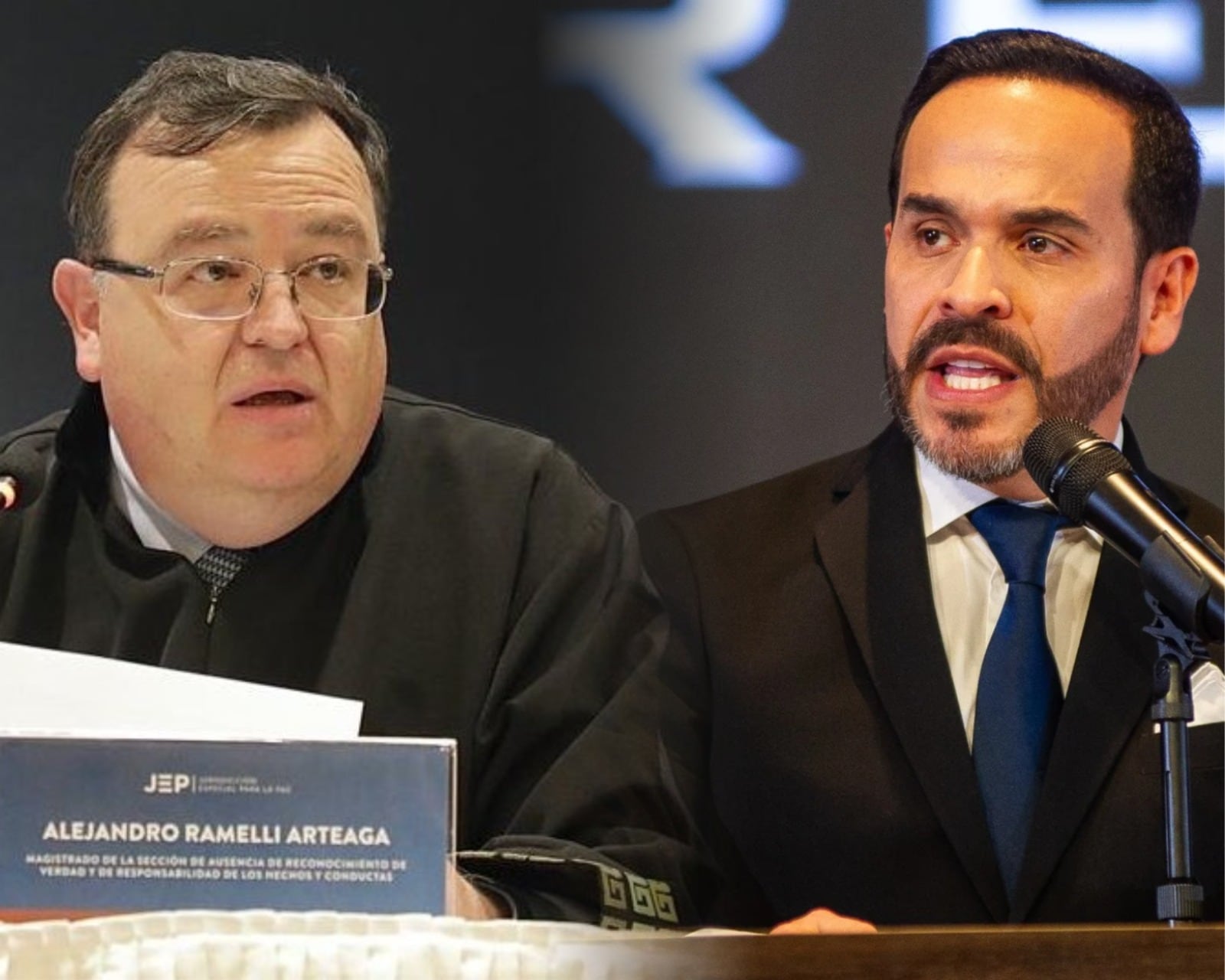 Presidente de la JEP, magistrado Alejandro Ramelli y presidente electo Abelardo de la Espriella