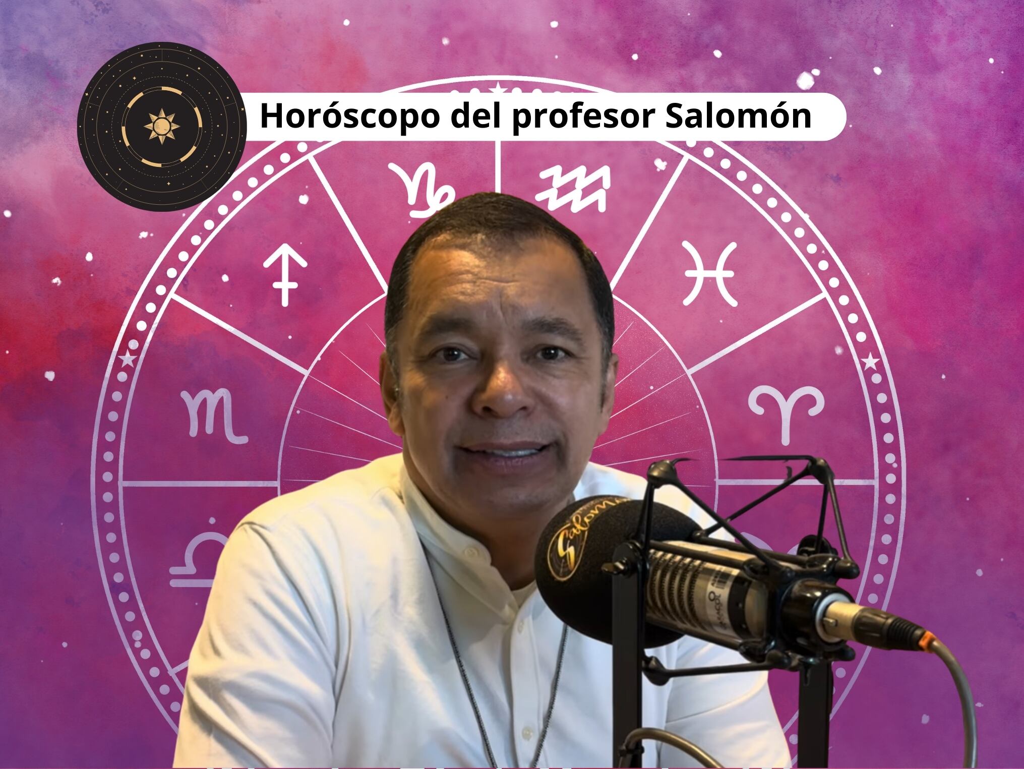 Él es el profesor Salomón, experto en la lectura del Horóscopo y el Tarot (Crédito: Profesor Salomón - Youtube) // De fondo: Imagen ilustrativa del horóscopo (crédito: Getty Images).