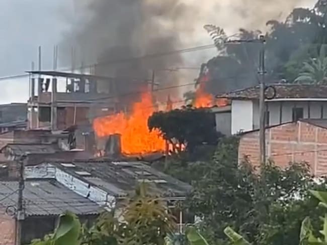Incendio en el municipio de Riosucio en Caldas