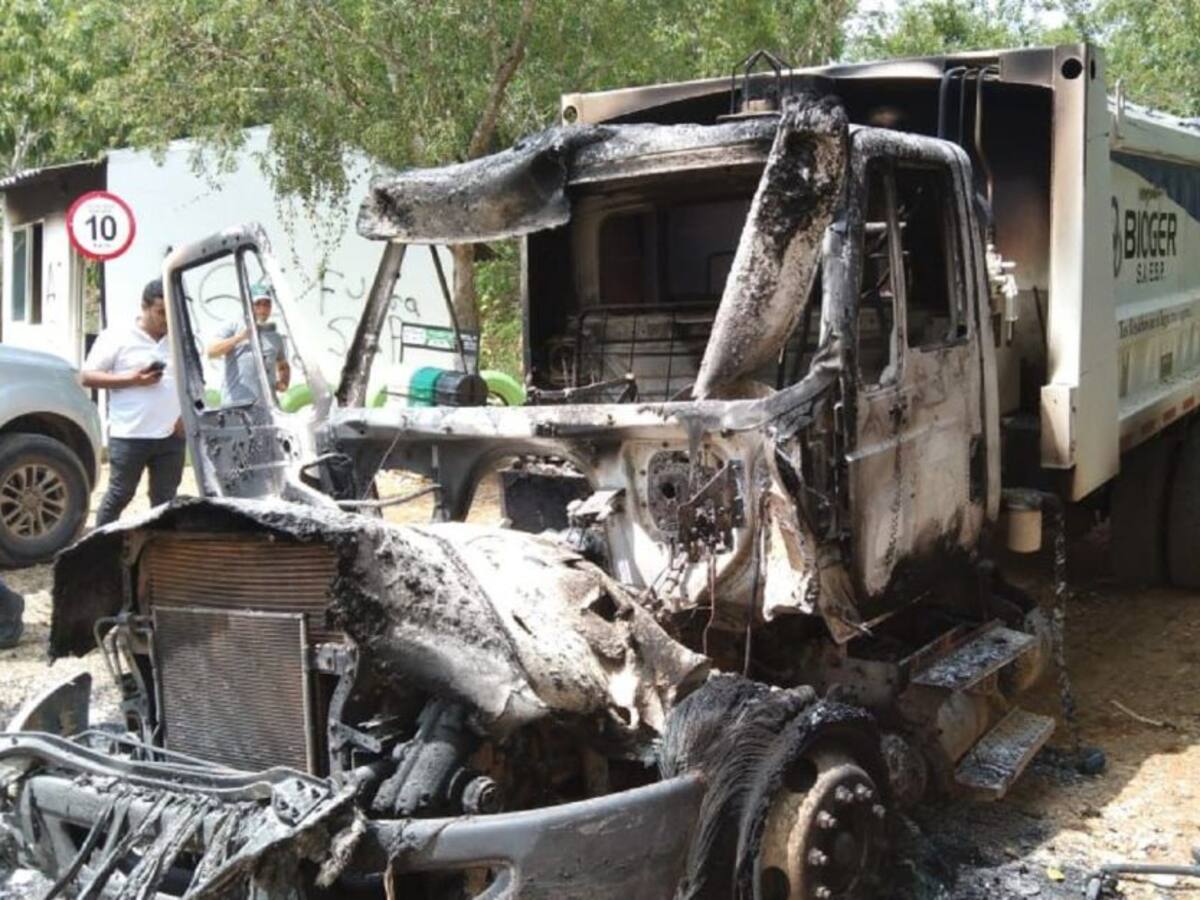 Quemaron vehículo recolector de basuras en San Jacinto, Bolívar