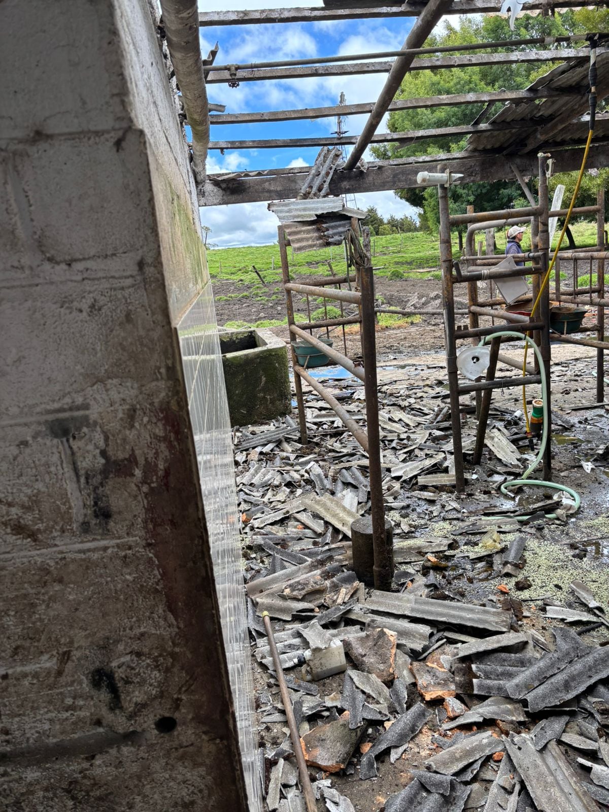 Daños en predios lecheros Guachucal- Foto: Cortesía