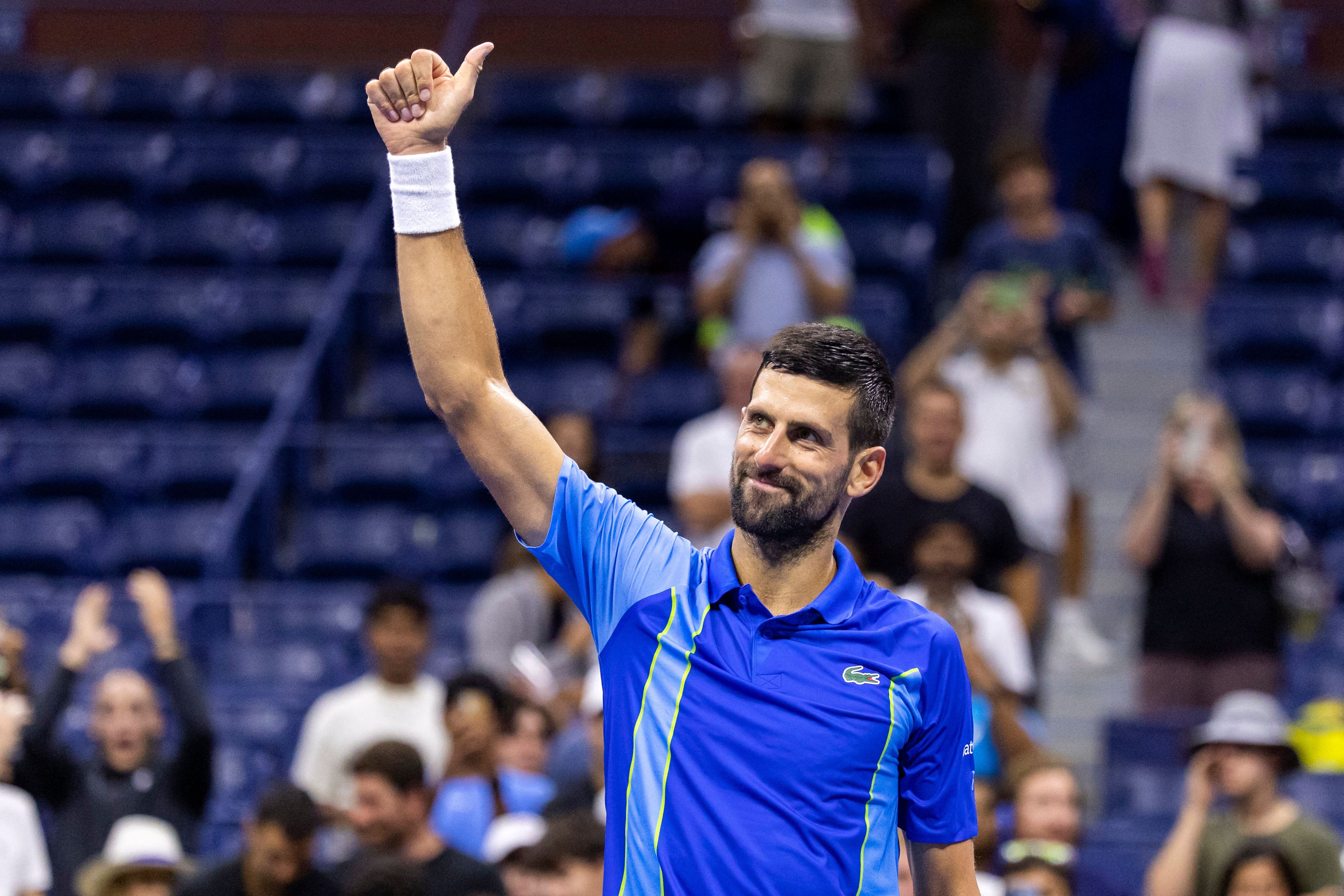 Djokovic en su debut victorioso en el US Open. (Photo by COREY SIPKIN/AFP via Getty Images)