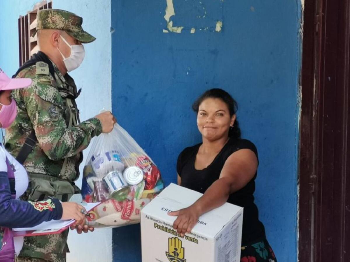 Arenal del sur en Bolívar, beneficiado con 350 mercados del Ejército