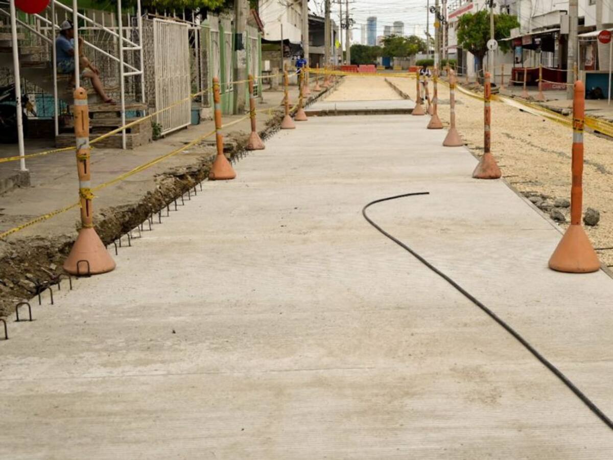 Obras en la Calle El Mamón de El Bosque en Cartagena avanzan a buen ritmo