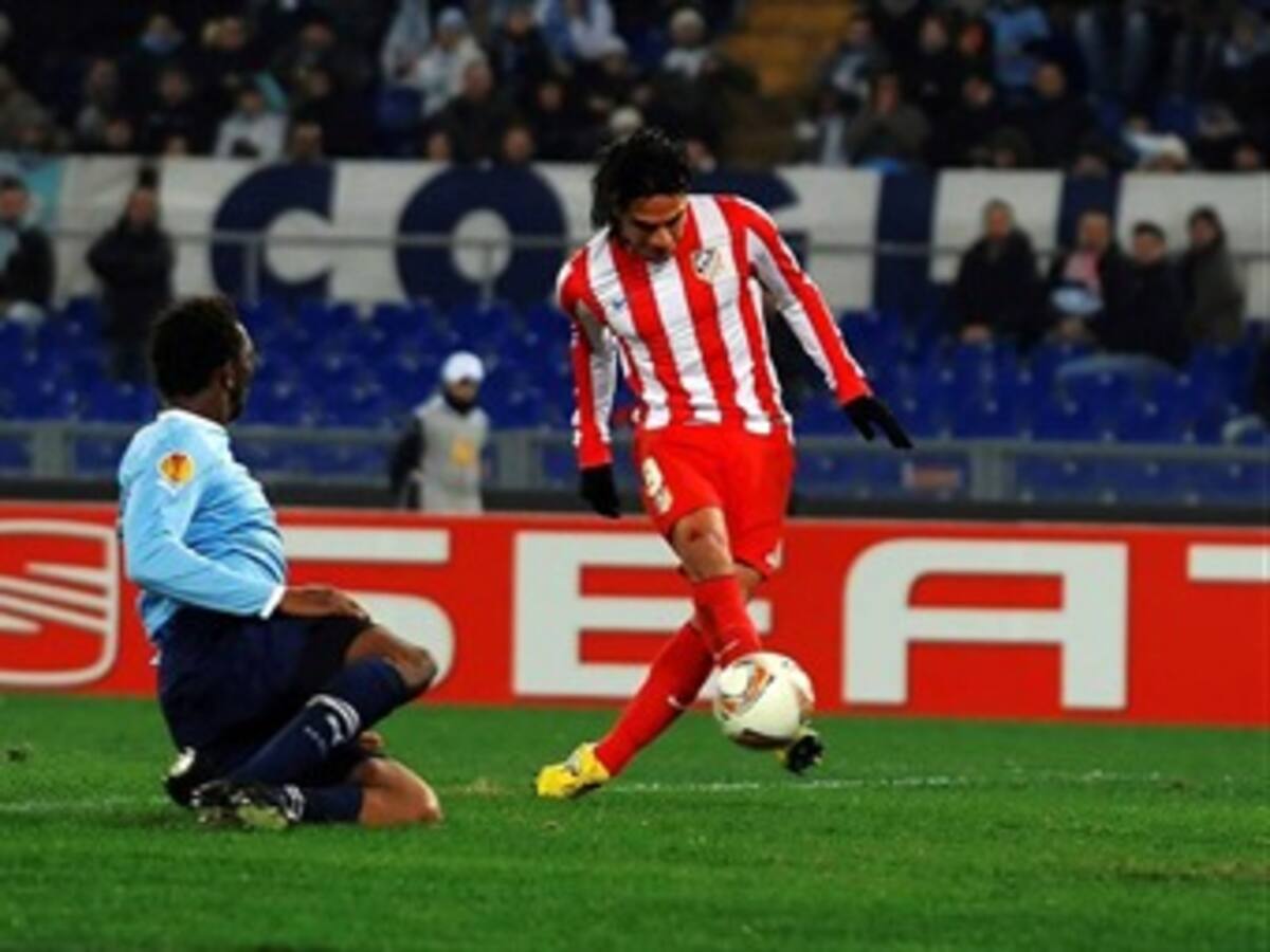 Con dos goles de Falcao, Atlético derrotó a Lazio en Liga de Europa