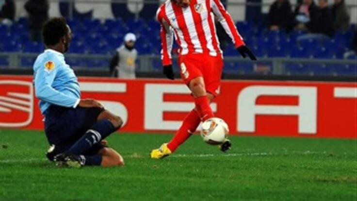 Con dos goles de Falcao, Atlético derrotó a Lazio en Liga de Europa