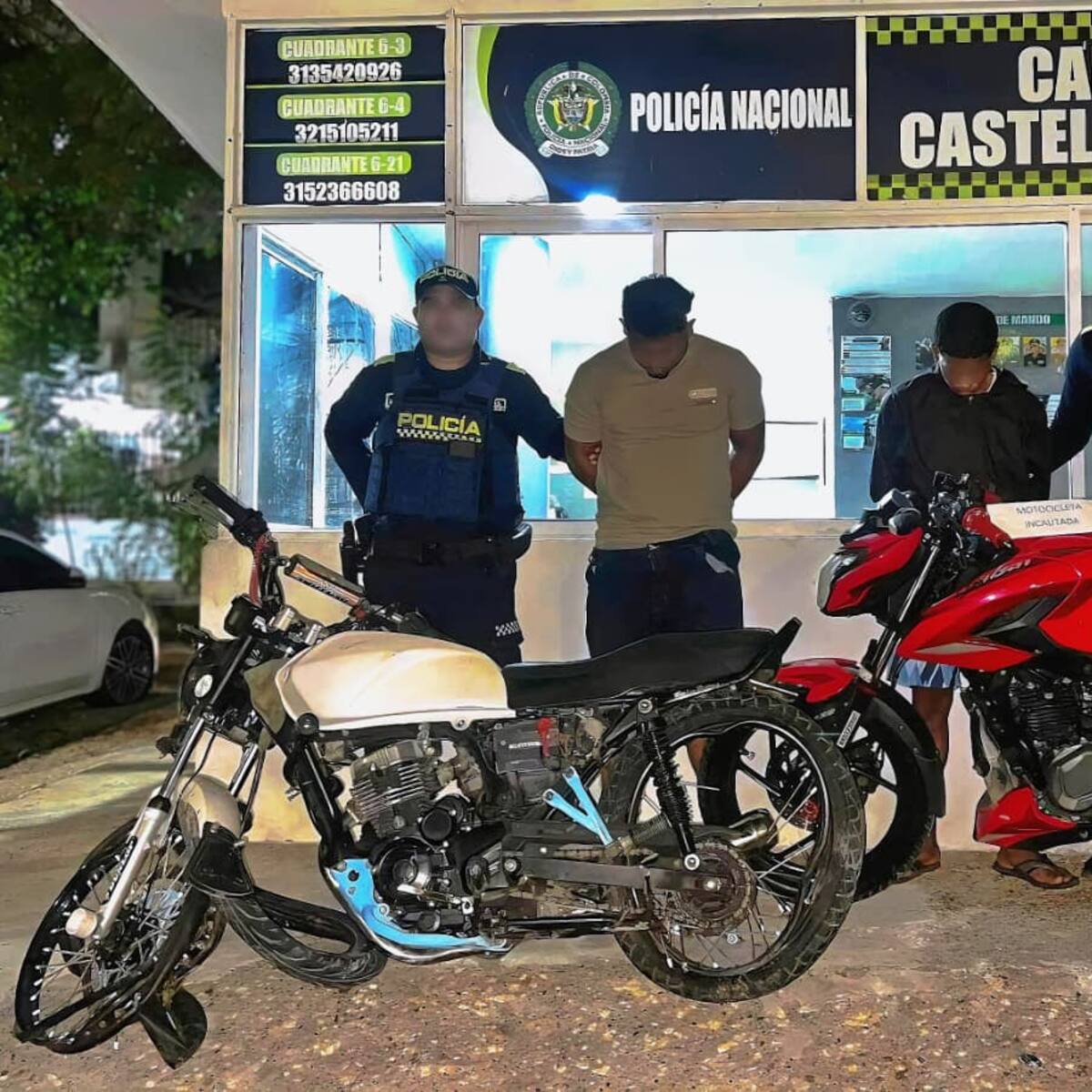Dos presuntos delincuentes que habían hurtado una motocicleta fueron capturados con plan candado
