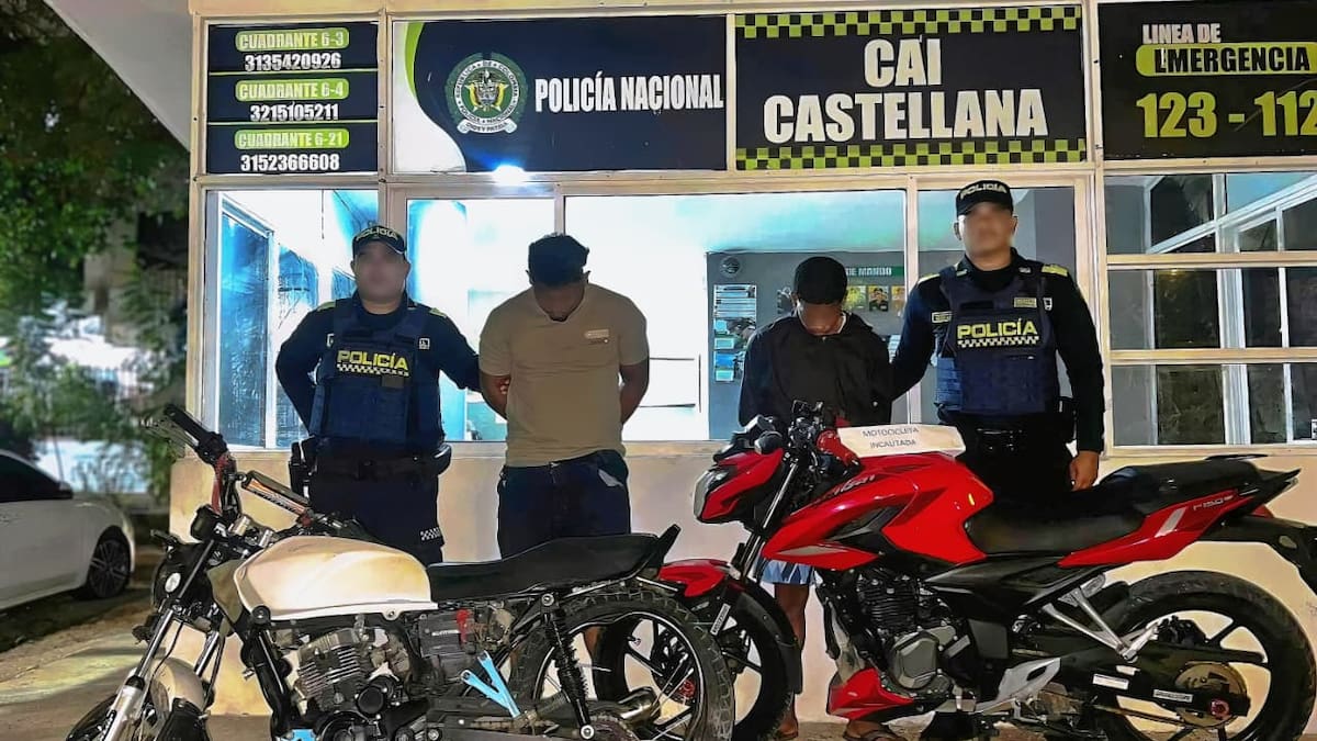 Dos presuntos delincuentes que habían hurtado una motocicleta fueron capturados con plan candado