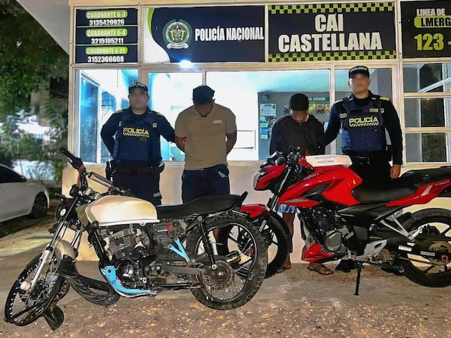 Dos presuntos delincuentes que habían hurtado una motocicleta fueron capturados con plan candado