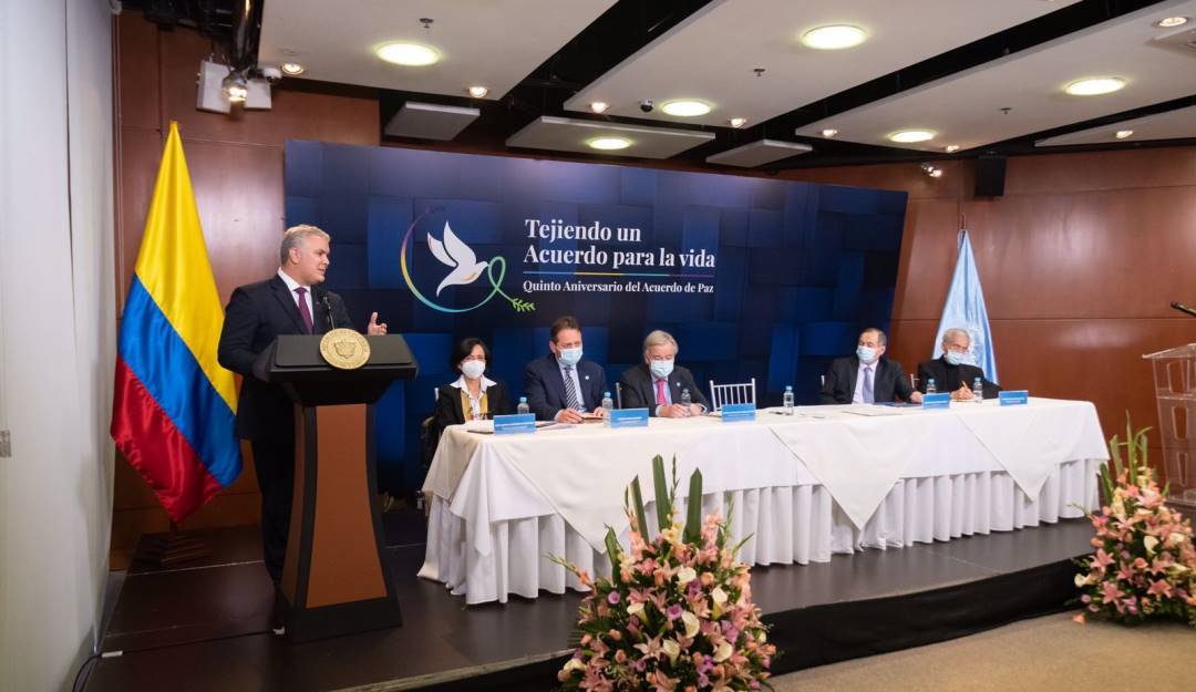 Presidente Iván Duque en la conmemoración de los cinco años del Acuerdo de Paz.