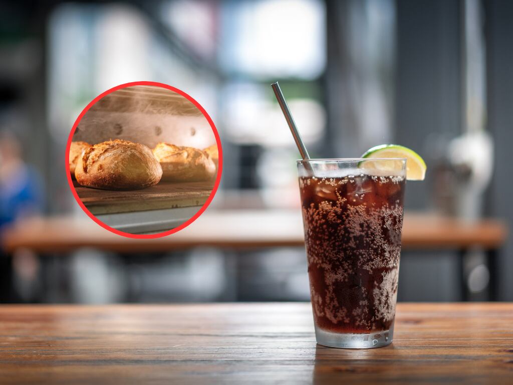 Un vaso de gaseosa y de fondo porciones de pan recién horneados (Fotos vía Getty Images)