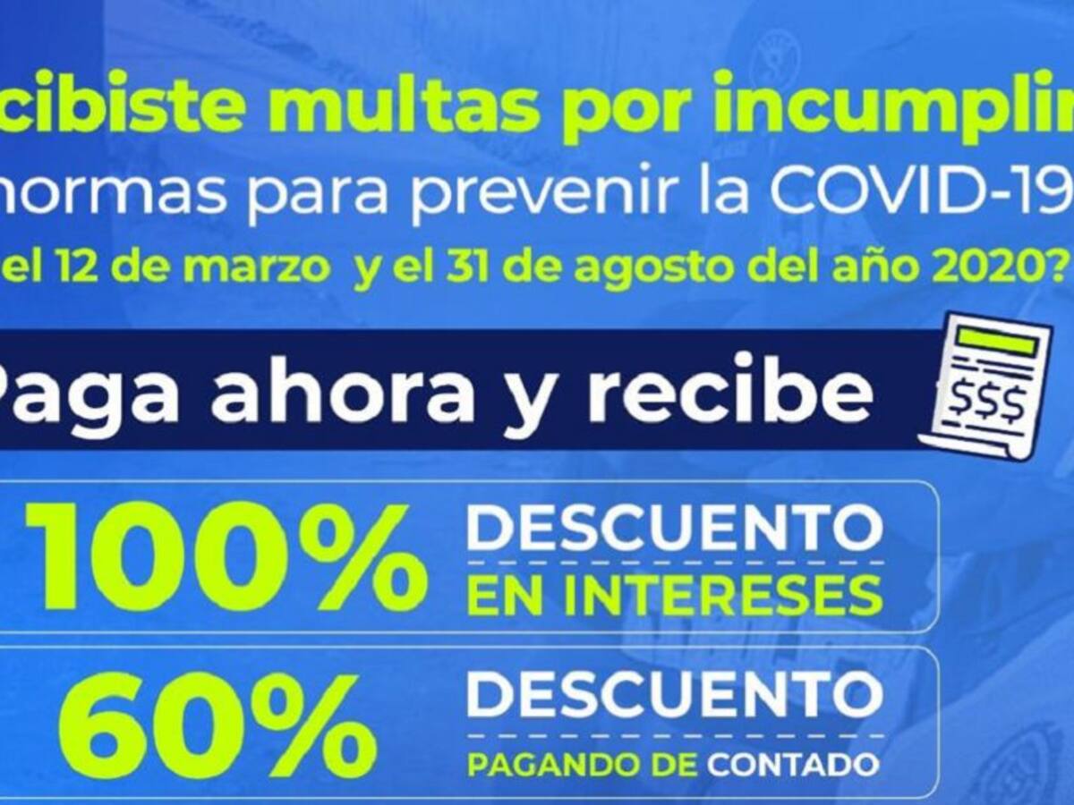 Descuentos para infractores de medidas preventivas aplicadas por pandemia