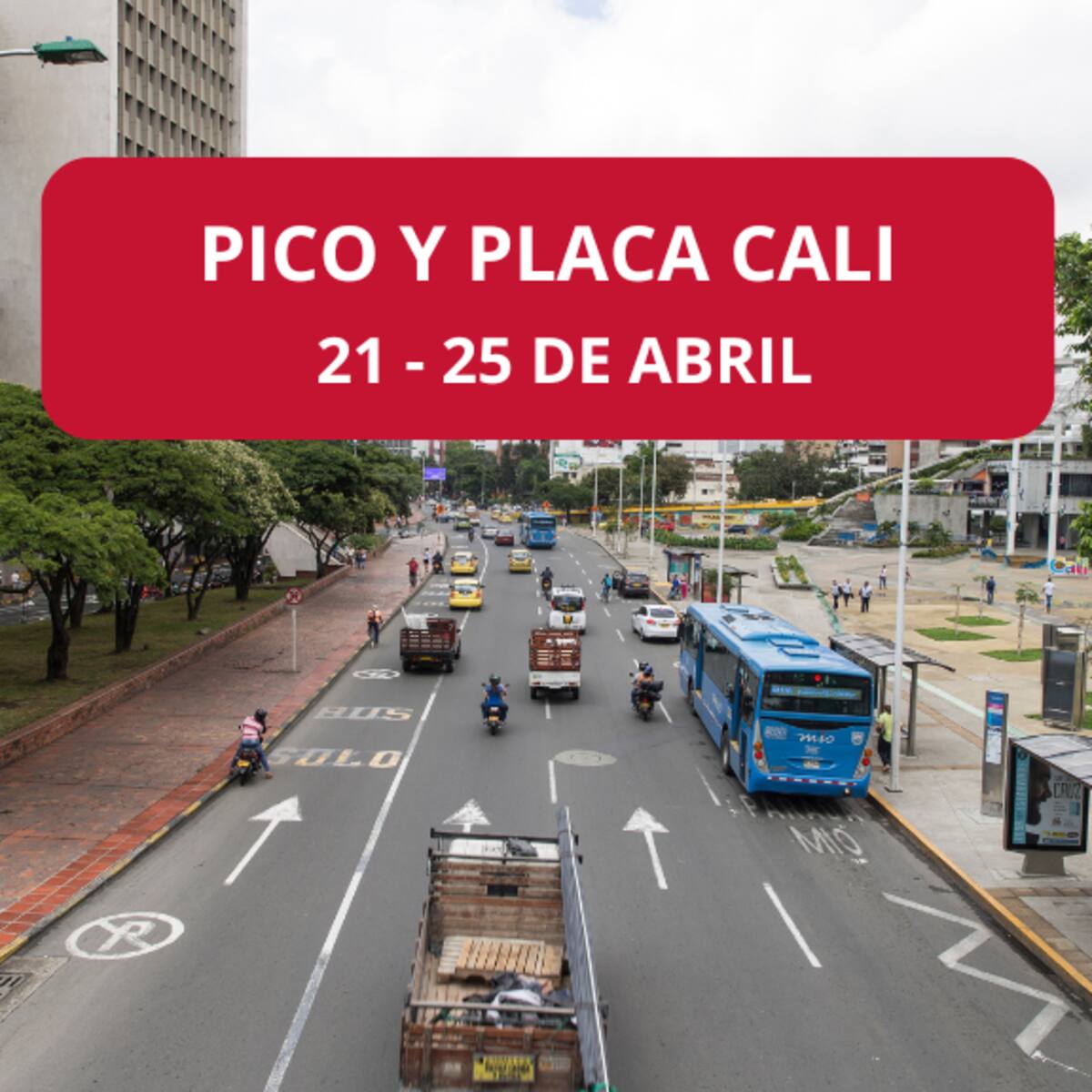 Pico y placa en Cali: así regirá la medida desde lunes 21 al viernes 25 de abril del 2025