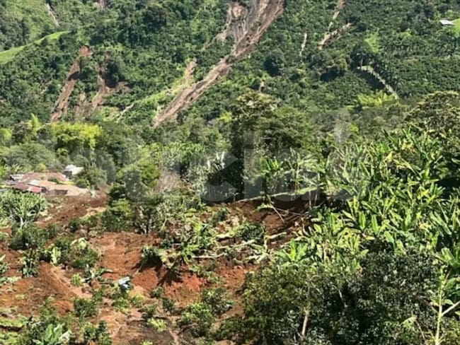 Deslizamiento en Pueblorrico, Antioquia. Foto: Cortesía.