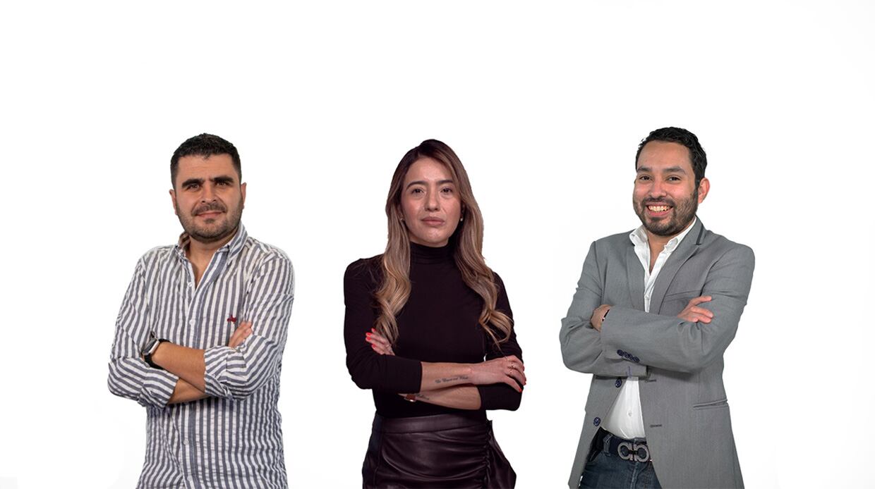 Juan Felipe Cadavid, Sarah Castro y Steven Arce / Caracol Radio.