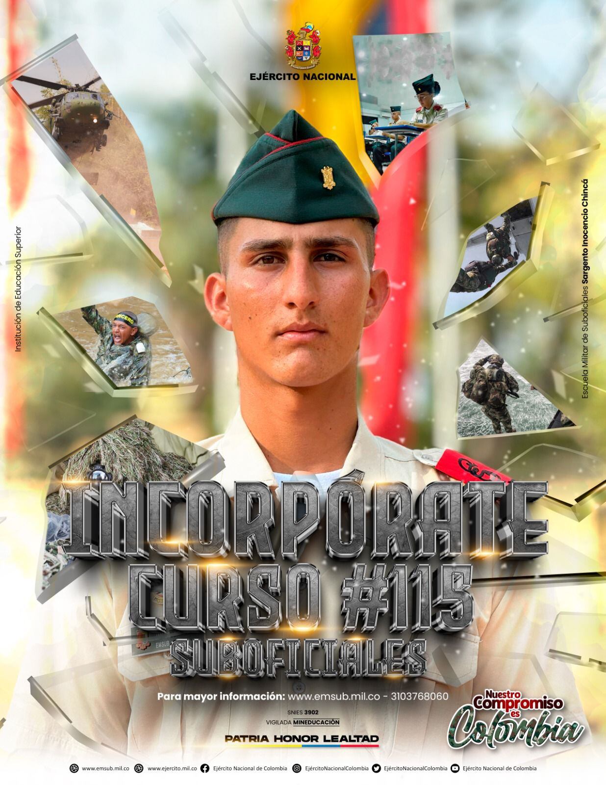 Cartel de incorporación al Ejército de Colombia.