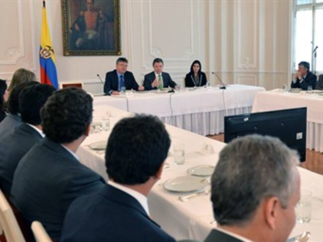 El Presidente Juan Manuel Santos lidera este miércoles una reunión con empresarios en la Casa de Nariño.