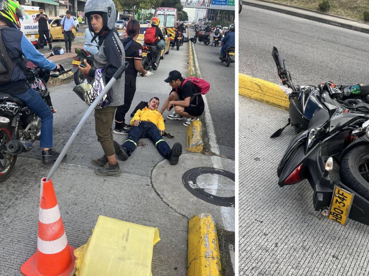 En Bucaramanga un empleado de la empresa de aseo de la ciudad fue arrollado por un motociclista