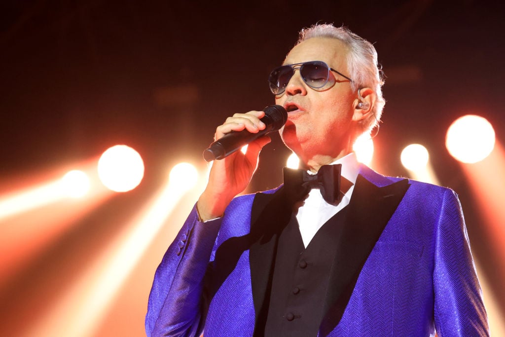 SEVILLE, SPAIN - NOVEMBER 15: Andrea Bocelli performs onstage during the Latin Recording Academy Person of The Year Honoring Laura Pausini at FIBES Conference and Exhibition Centre on November 15, 2023 in Seville, Spain. (Photo by John Parra/Getty Images for Latin Recording Academy)