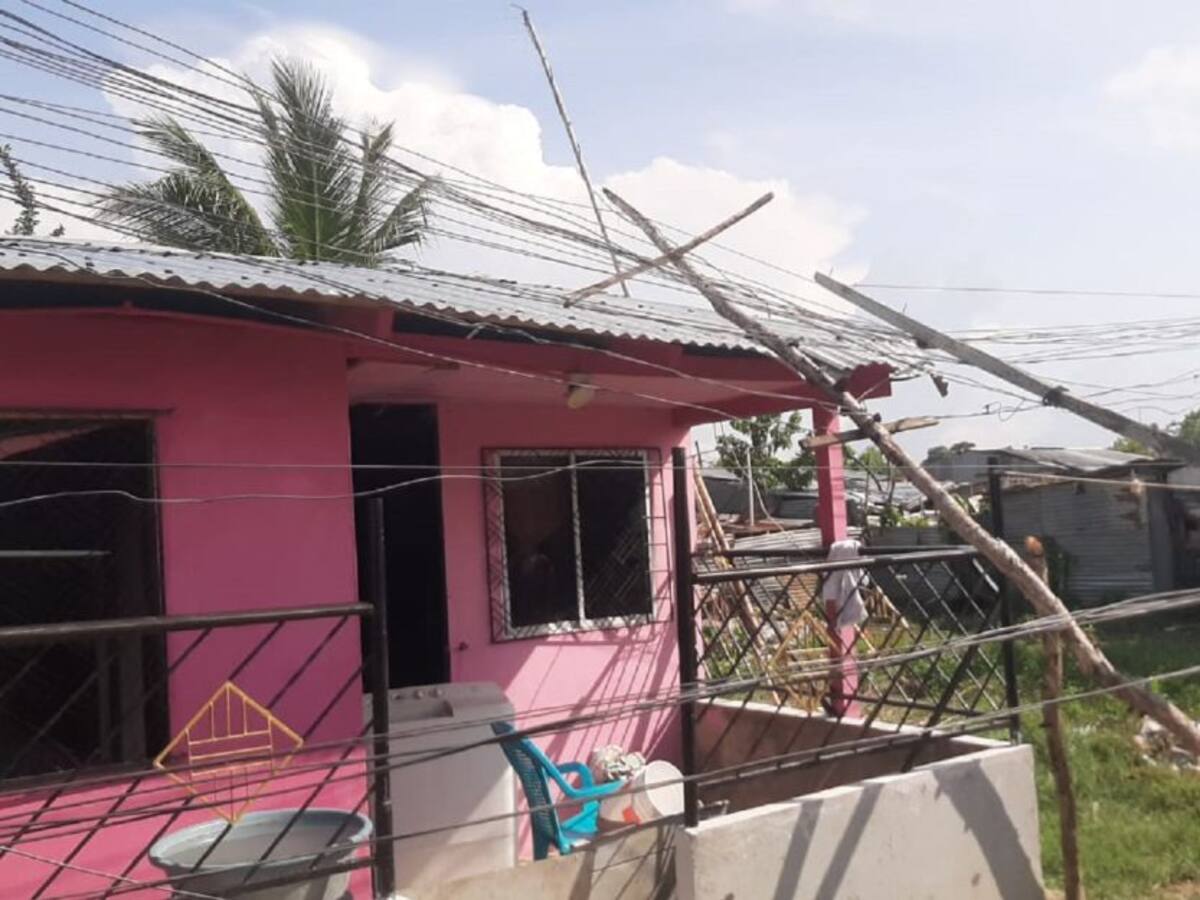 80 familias damnificadas dejó vendaval en Santa Rosa de Lima, Bolívar