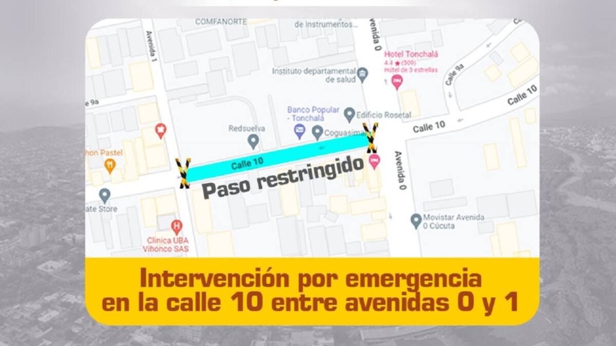 Cierre en el centro de Cúcuta por daño en tubería
