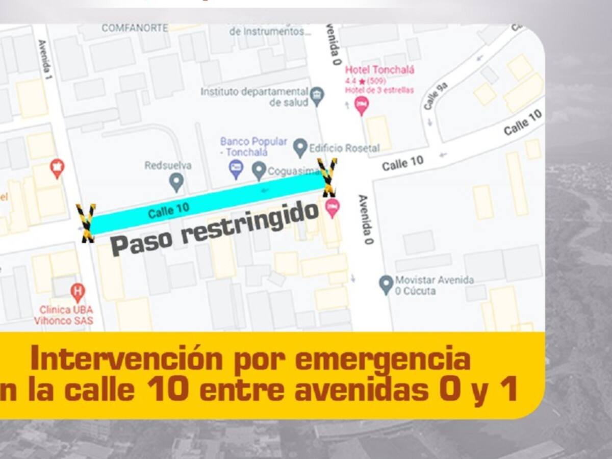 Cierre en el centro de Cúcuta por daño en tubería