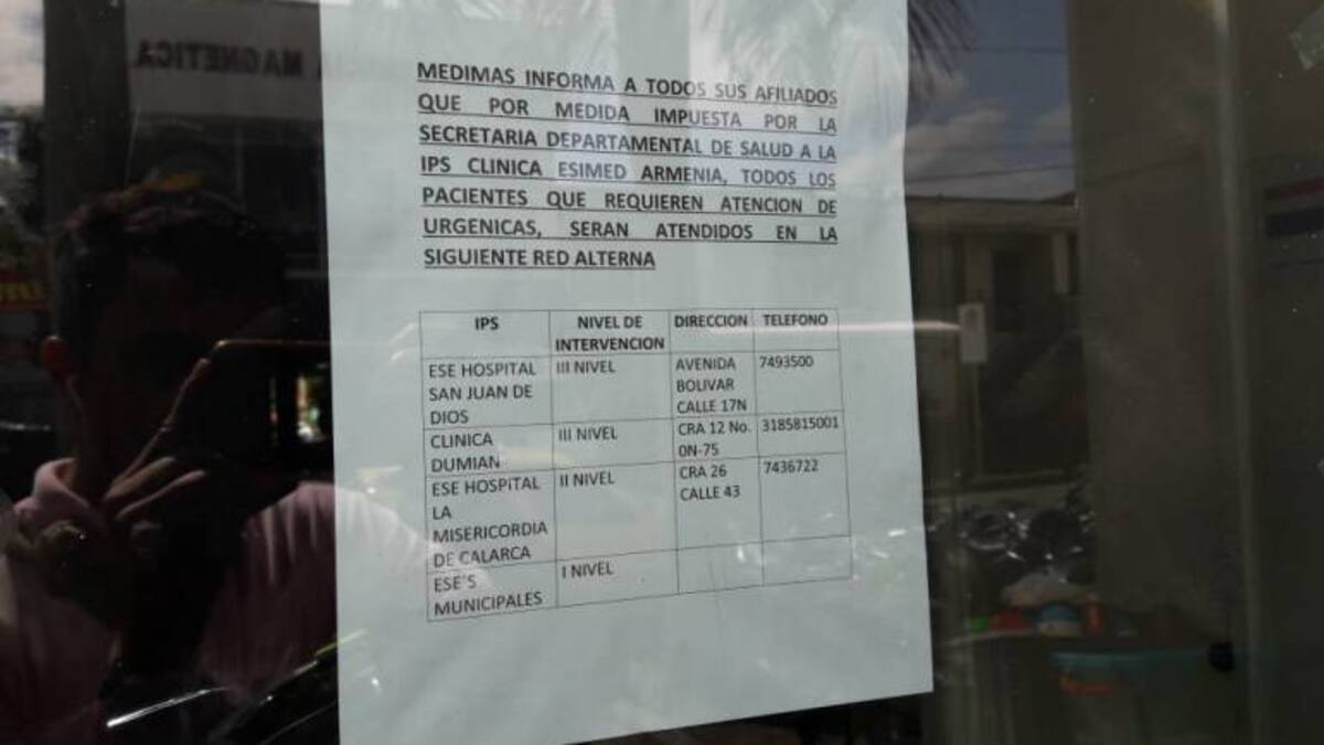 Medimás estable plan de contingencia ante cierre de Esimed en Armenia