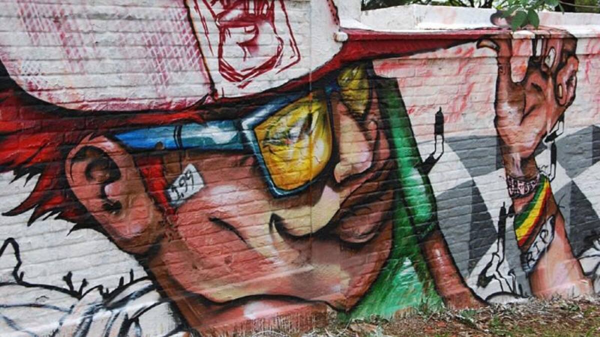 Las paredes del cementerio Vila Nova Cachoeirinha, en el norte de Sao Paulo, fueron decoradas tras una reunión de grafiteros organizada por el artista Bonga. En la imagen, una creación de Joks.