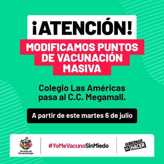 Cierran punto de vacunación en el colegio Las Américas