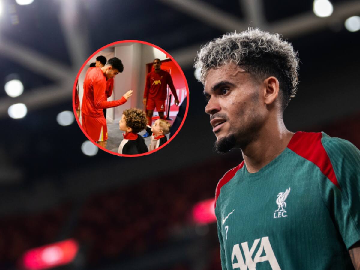 Isaac, niño que enterneció a los jugadores del Liverpool, tuvo una emotiva despedida de Luis Díaz