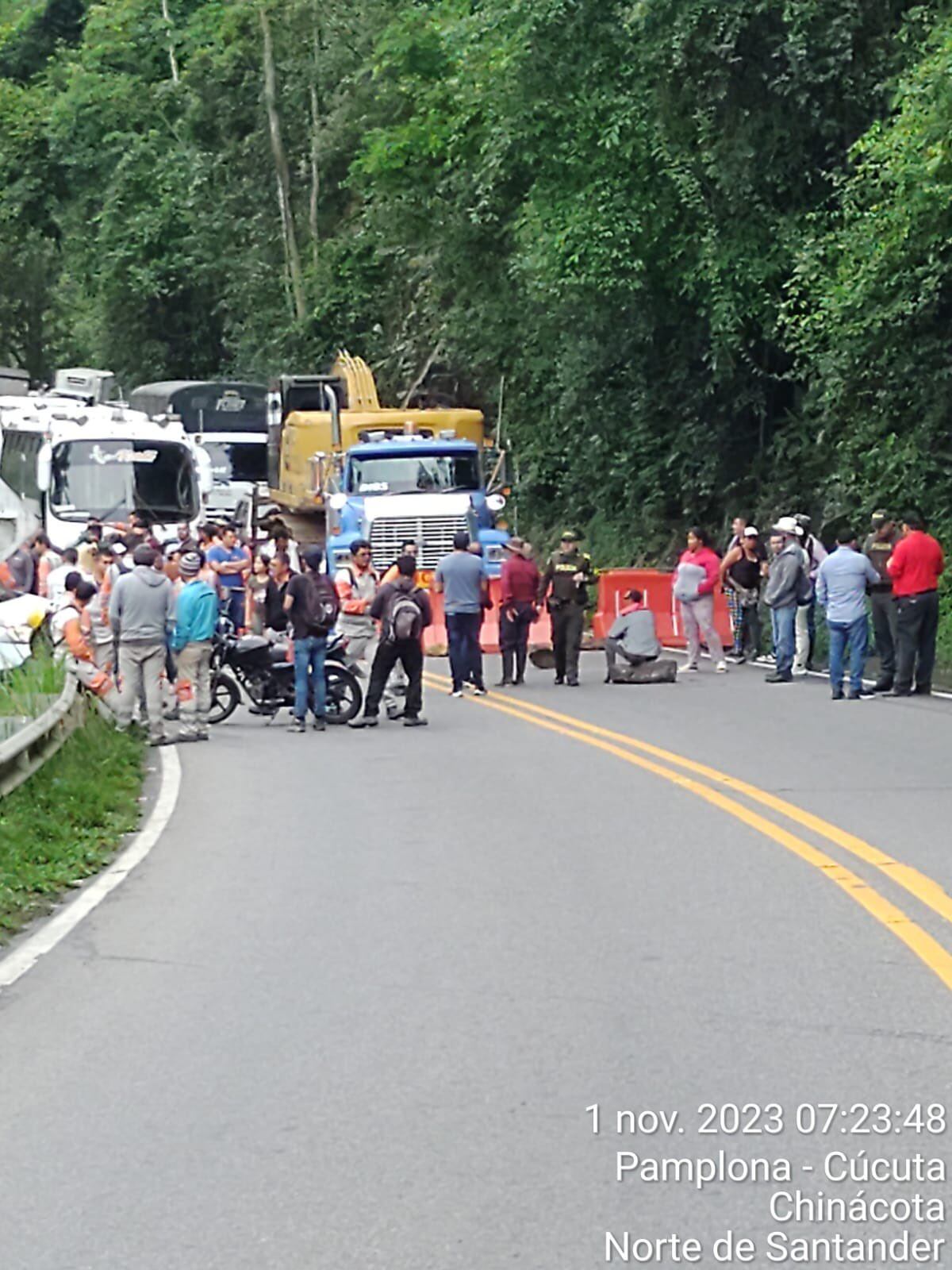 Protesta vía Cúcuta-Pamplona