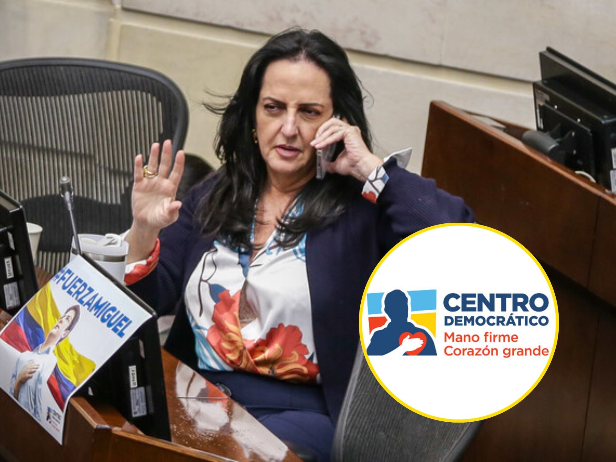 María Fernanda Cabal. Foto: Colprensa - Logo Centro Democrático. Foto: Cámara de Representantes