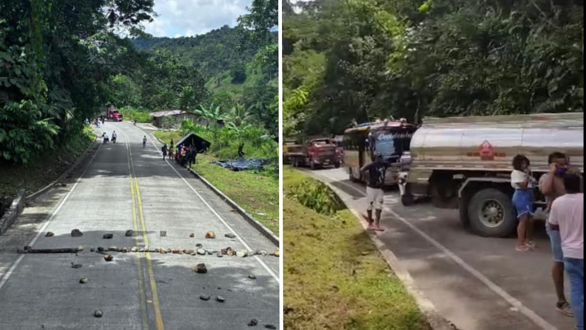 Comunidades indígenas de nuevo bloquean la vía Risaralda - Chocó