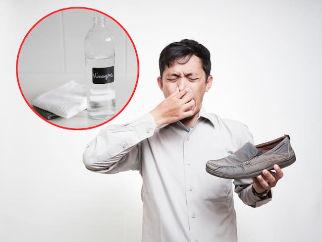 Vinagre para eliminar el mal olor de los zapatos, collage creado como referencia // Getty Images