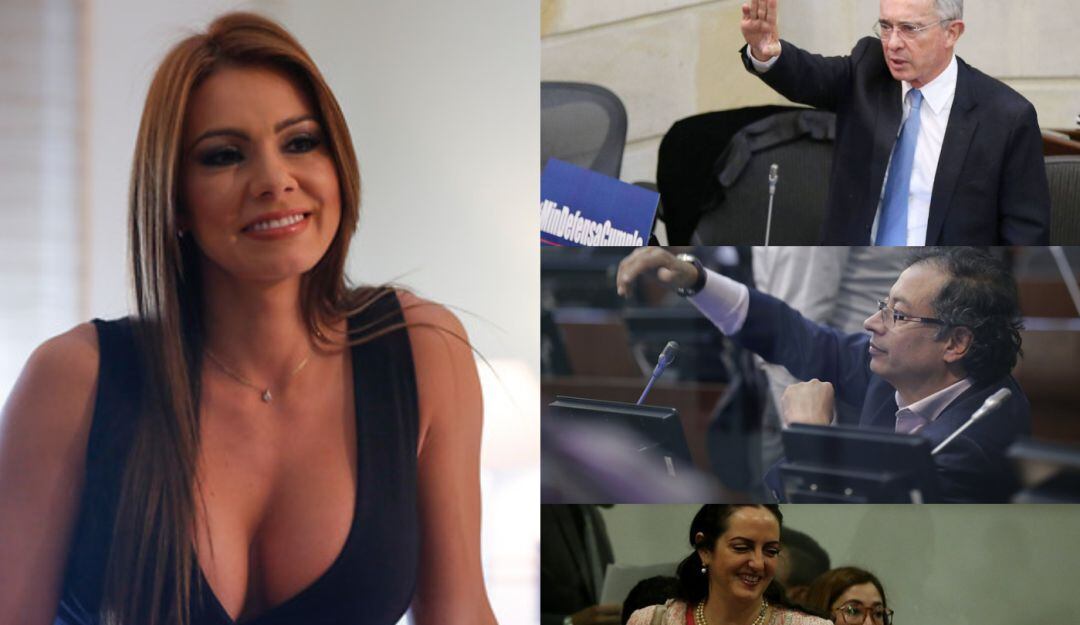 Esperanza Gómez, Álvaro Uribe, Gustavo Petro y Maria Fernanda Cabal. 