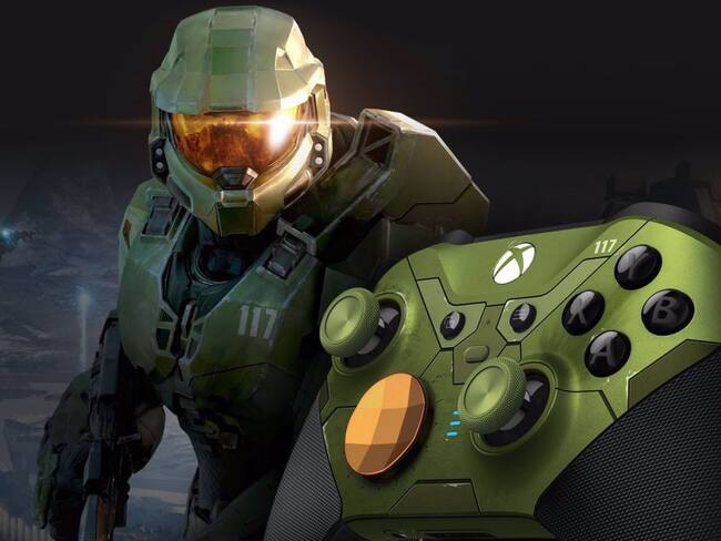 Imagen de Halo Infinite y un control para las consolas Xbox Series X y S
