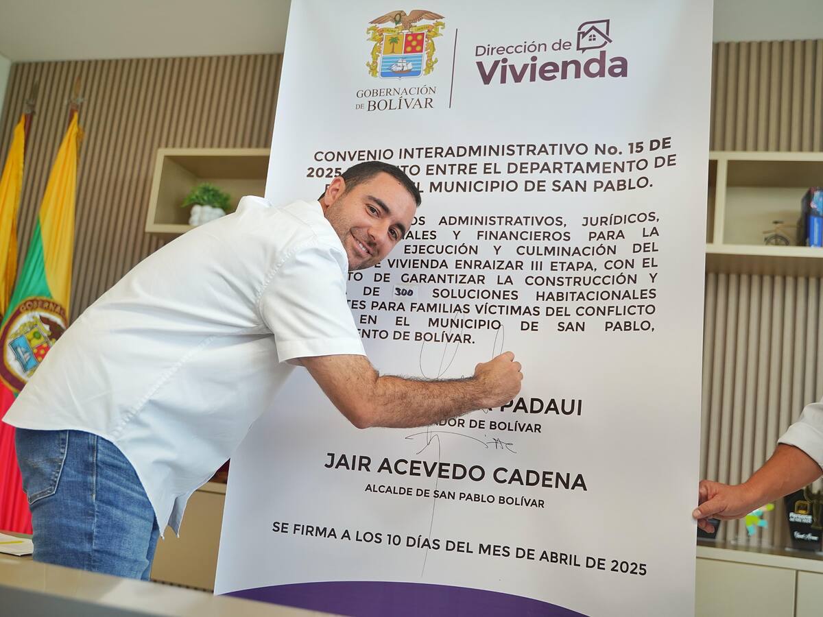 Gobernador Yamil Arana firmó convenio para que 300 familias de San Pablo tengan casa