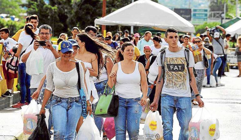 Venezolanos en la frontera