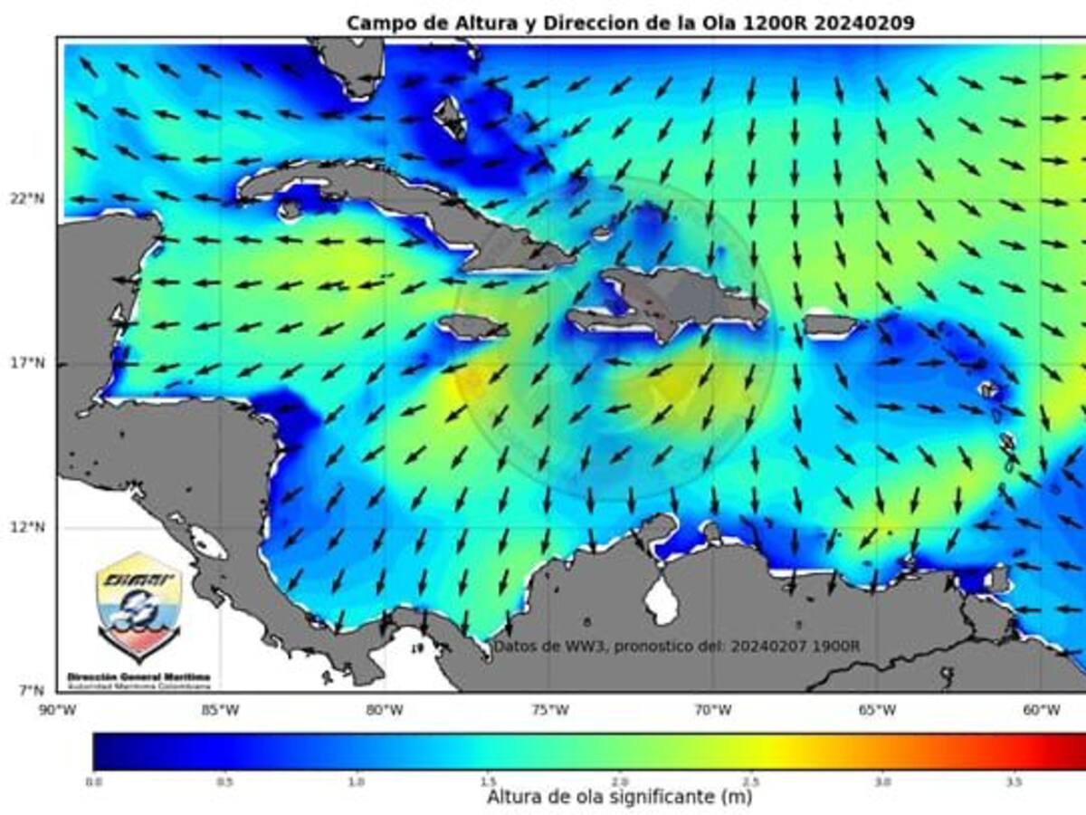 Mar de leva disminuirá gradualmente en las próximas 24 horas en el Caribe colombiano