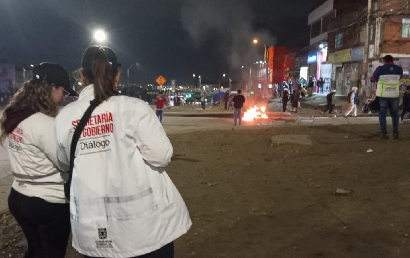 Disturbios en la Av. Caracas con calle 76B Sur, localidad de Usme.