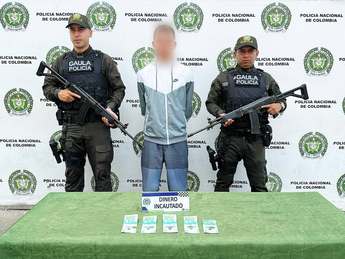 Menor de edad sorprendido en el Valle cobrando 3 millones de una presunta extorsión