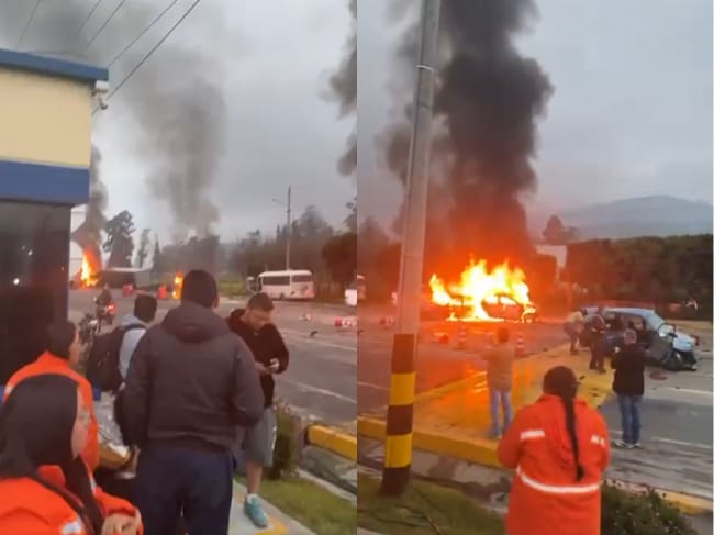 Accidente vía Zipaquirá-Ubaté: Estos son los nombres de las personas heridas en la explosión. Captura video