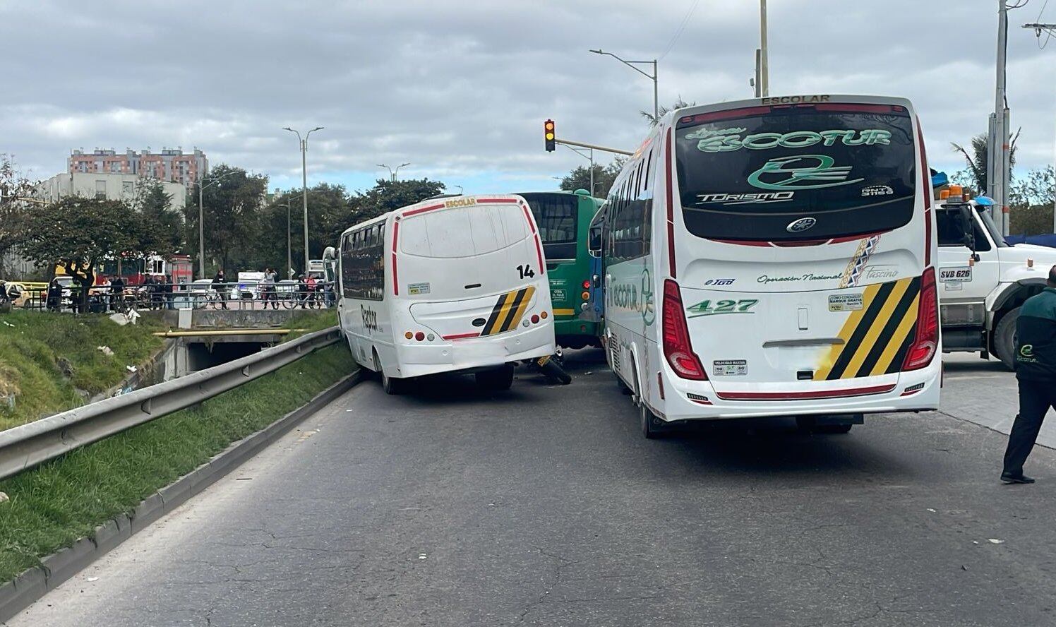 Accidente En la calle 170 en el norte de Bogotá.