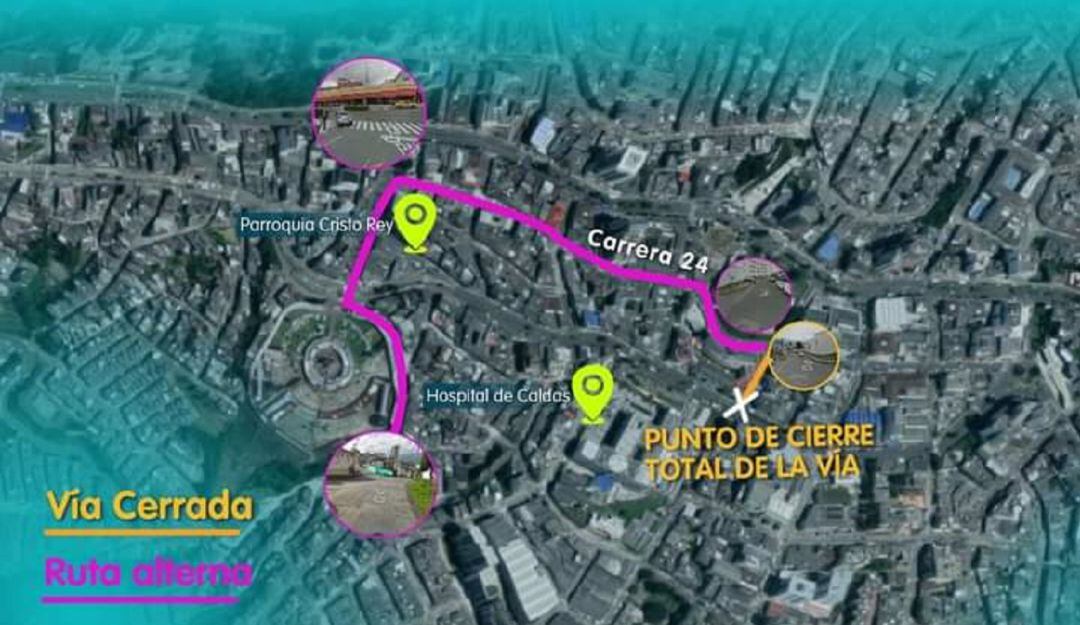 Cierre vial en Manizales