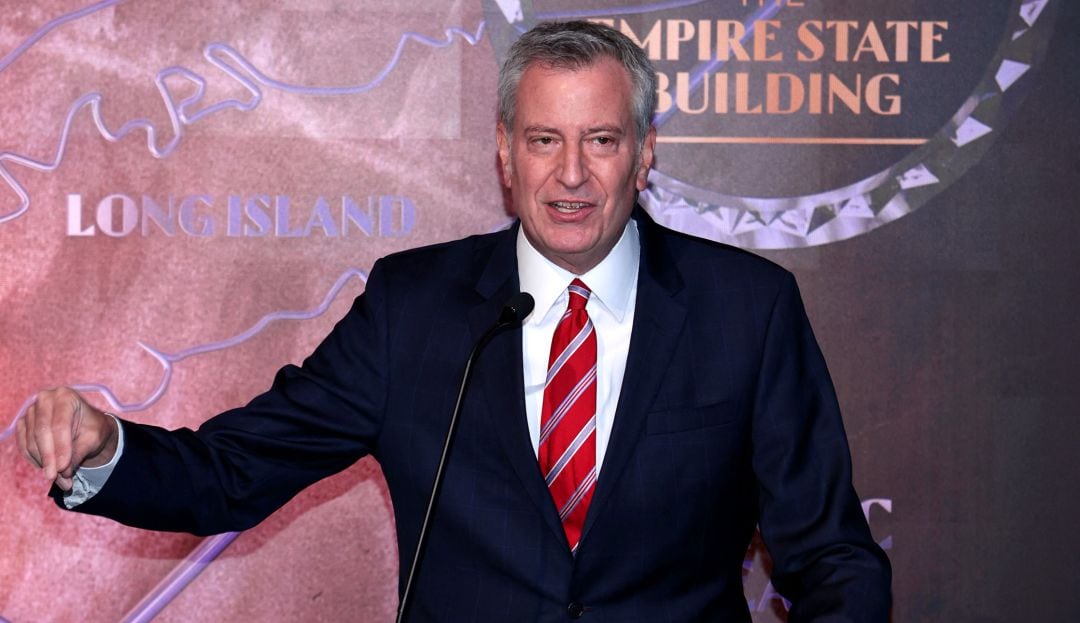 Bill de Blasio en un evento en el Empire State