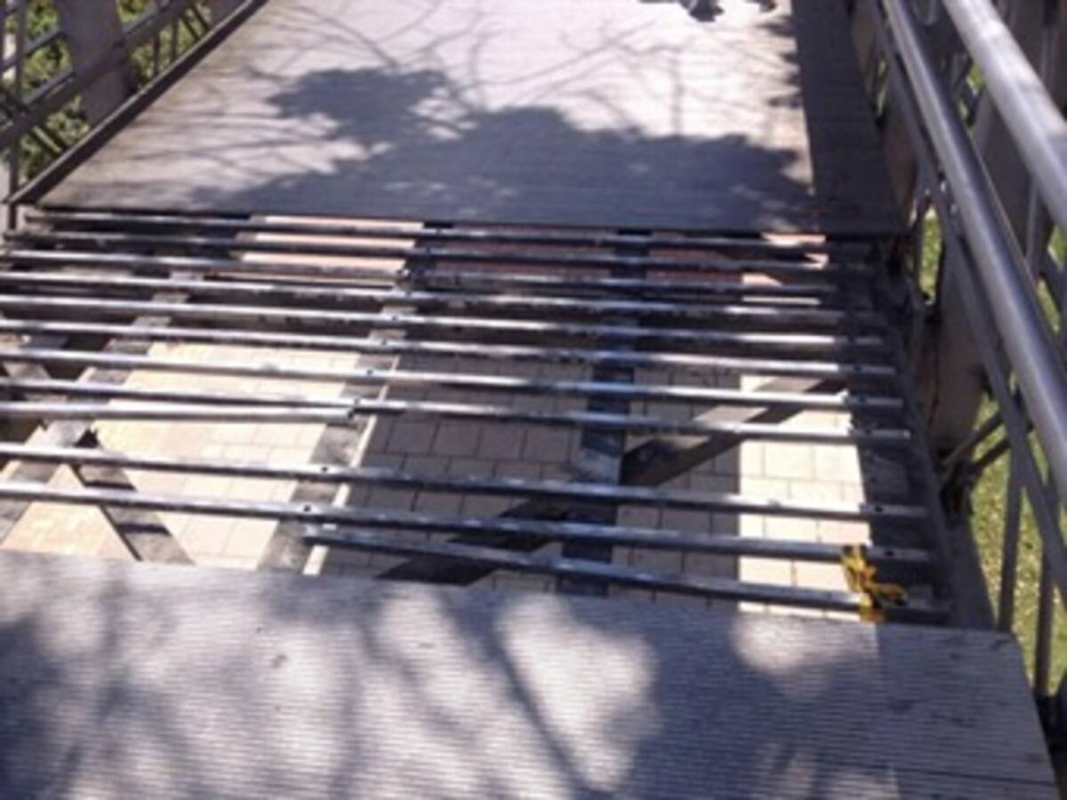 Denuncian mal estado del puente peatonal de la Universidad Nacional