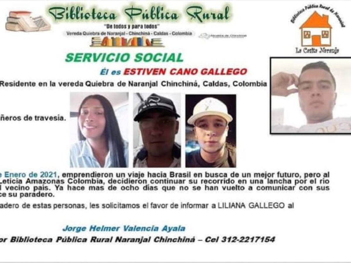 Reportan la desaparición de un joven caldense cuando viajaba hacia Brasil